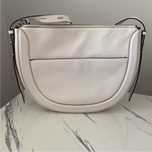 Michael Kors White Crescent Shoulder Bag with Chain Detail - Picture 2 of 8